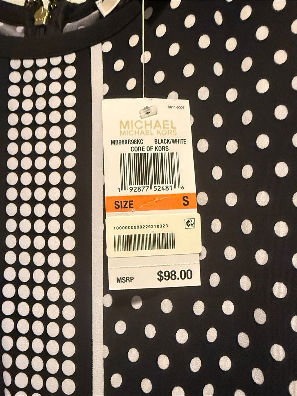 Michael Kors Black and White Polka Dot Dress..size S .. nwt - Picture 2 of 6